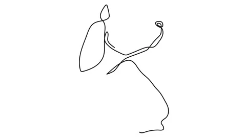 Single one line drawing of cute beagle dog for company logo identity. Purebred d 스톡 동영상 145888750
