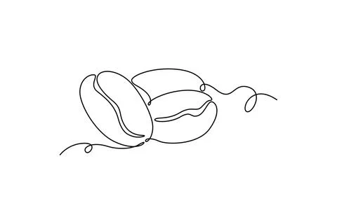 Single one line drawing of whole healthy organic coffee bean for restaurant.. Stock-Illustration