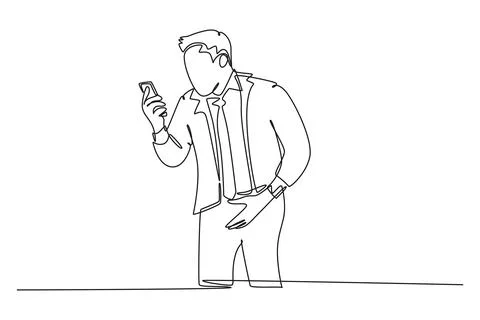 Single one line drawing of young angry businessman screaming his workers on.. Stock Illustration
