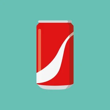Single one modern clean simple flat design opened cold cola can drinks icon Stock-Illustration
