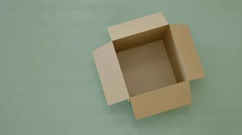Single Open Cardboard Box For Package, Shipping and Delivery, With Signs Stock-Illustration
