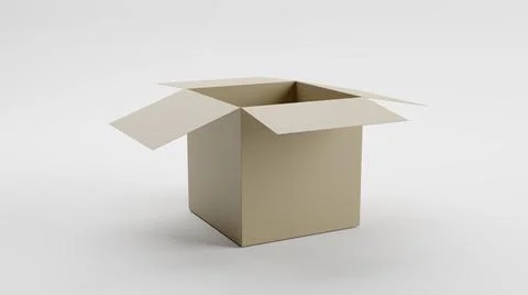 Single Open Cardboard Box For Package, Shipping and Delivery, With Signs Stock-Illustration