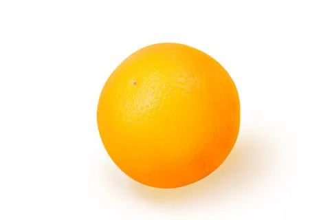 Single orange citrus fruit isolated on white background. Stock Photos