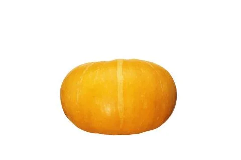 Single orange pumpkin on a white background. Stock Photos
