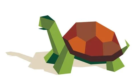Single origami tortoise Illustrazione stock