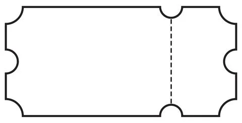 Single Outline Ticket Template Illustrazione stock