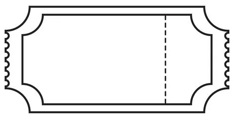 Single Outline Ticket Template Stock Illustration