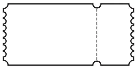 Single Outline Ticket Template Illustrazione stock