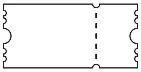 Single Outline Ticket Template Stock Illustration