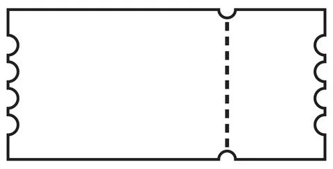 Single Outline Ticket Template Stock Illustration