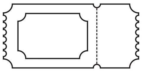 Single Outline Ticket Template Stock Illustration
