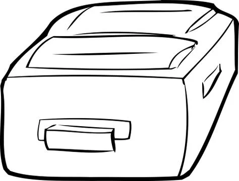 Single Outlined Suitcase Stock Illustration