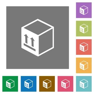 Single package square flat icons 库存插图