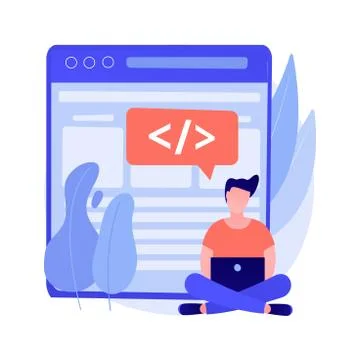 Single page application abstract concept vector illustration. Illustrazione stock