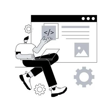 Single page application abstract concept vector illustration. 스톡 일러스트