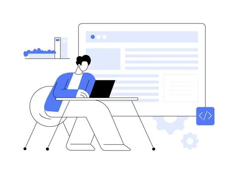 Single page application abstract concept vector illustration. Illustration