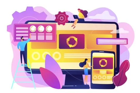 Single page application concept vector illustration. 스톡 일러스트