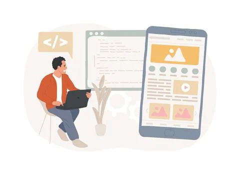 Single page application isolated concept vector illustration. Stock Illustration