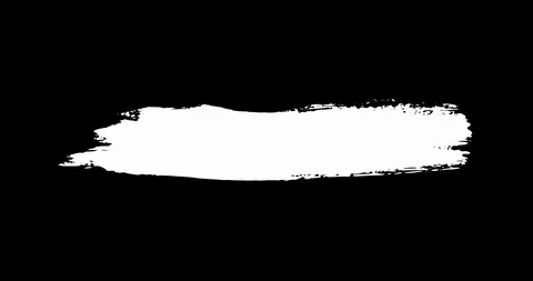 Single paint brush stroke black and white alpha background texture element Video stock 114760630