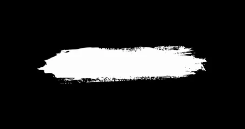 Single paint brush stroke black and white alpha background texture element Video stock 114760653