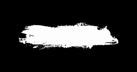 Single paint brush stroke black and white alpha background texture element Video stock 114760657