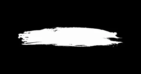 Single paint brush stroke black and white alpha background texture element Video stock 114760658