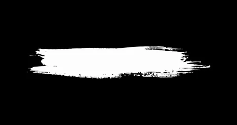 Single paint brush stroke black and white alpha background texture element Video stock 114760663