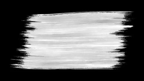 Single paint brush stroke black and white alpha background texture element Stock Photos