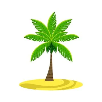 Single Palm Tree On The Beach Stock Illustration