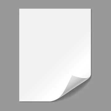 Single Paper Page with Folding Corner Stock Illustration