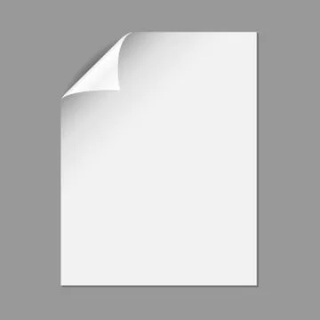 Single Paper Page with Folding Corner Stock Illustration