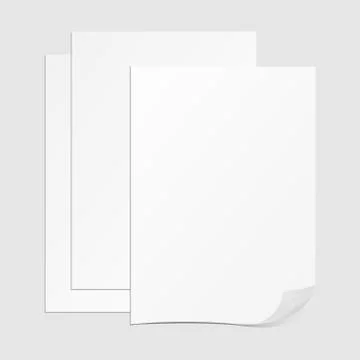 Single Paper Page with Folding Corner on a gray background. Illustrazione stock
