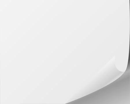 Single Paper Page with Folding Corner on a gray background. Stock Illustration