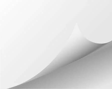 Single Paper Page with Folding Corner on a gray background. Stock Illustration