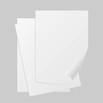 Single Paper Page with Folding Corner on a gray background. Stock Illustration
