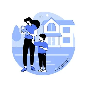 Single parent abstract concept vector illustration. Stock Illustration