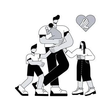 Single parent abstract concept vector illustration. Illustrazione stock