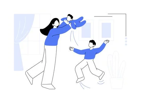 Single parent abstract concept vector illustration. Illustrazione stock