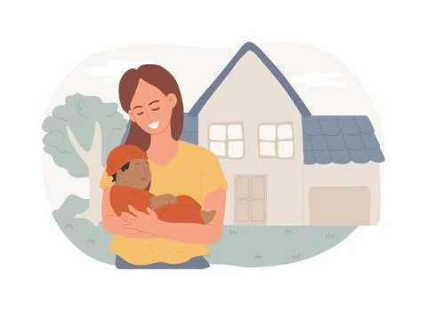 Single parent isolated concept vector illustration. Ilustración de archivo
