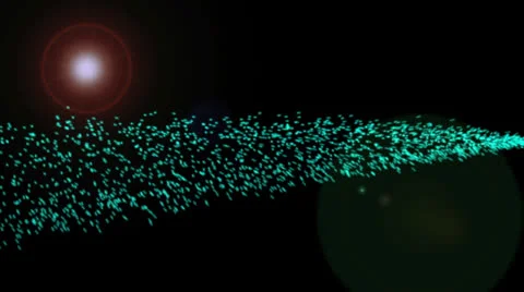 Single Particle Line with Lensflare Stock Footage 24865690