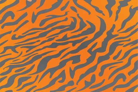Single pattern of tiger skin in doodle vintage style. 스톡 일러스트