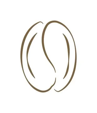 A Single Perfect Roasted Coffee Bean Logo Hand Drawn Doodle Vector Illustrati Stock Illustration