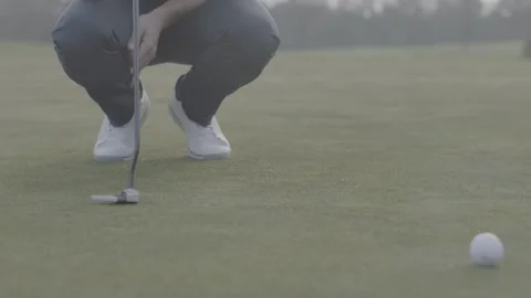 Single person playing a round of golf Stock Footage 147513839
