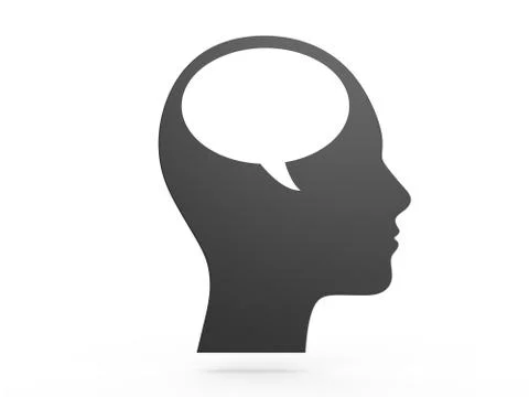 Single person talking himself Stock Illustration