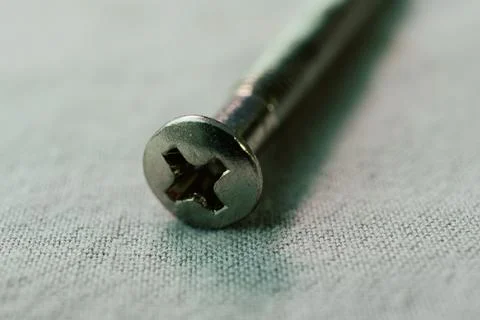 Single Phillips Screw Shown in Macro Close Up Stock Photos