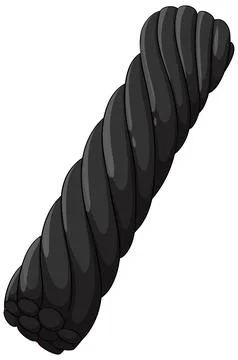 Single Piece of Black Twisted Licorice Candy Vector Illustration Stock Illustration