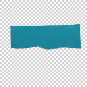 A single piece of blue torn paper strip with rough edges Фото