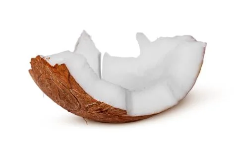 Single piece of coconut pulp Stock Photos
