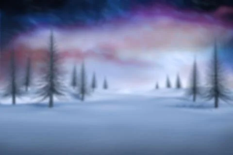 Single pine tree is standing in flat design winter landscape, showing snowdrifts Stock Illustration