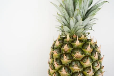 Single Pineapple Isolated  Tropical Fruit Product Shot.. Stock Photos